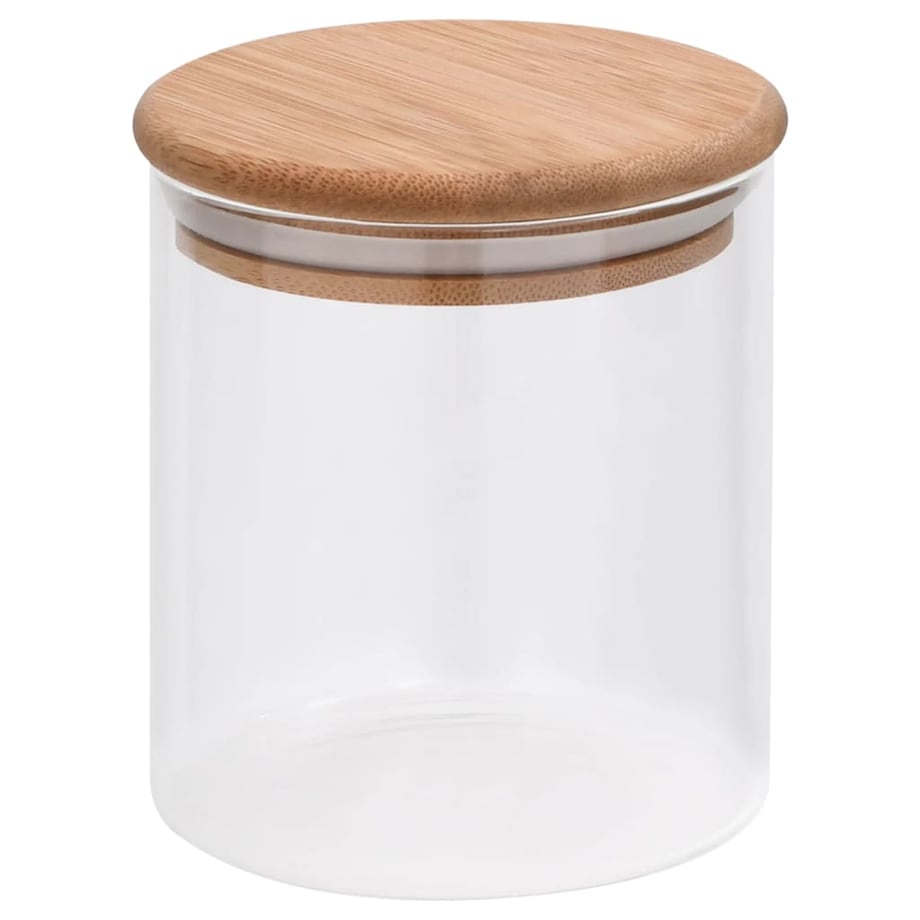 vidaXL Szklane słoje z bambusową pokrywką, 6 szt., 600 ml