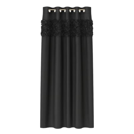 Zasłona welurowa "royal roses" z wyszywanymi różami 140x250 cm przelotka | czarna