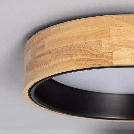 Metalowy plafon Nature ABR-PLODV-C-15W-CCT Abruzzo LED 15W 2700-6500K drewniany czarny