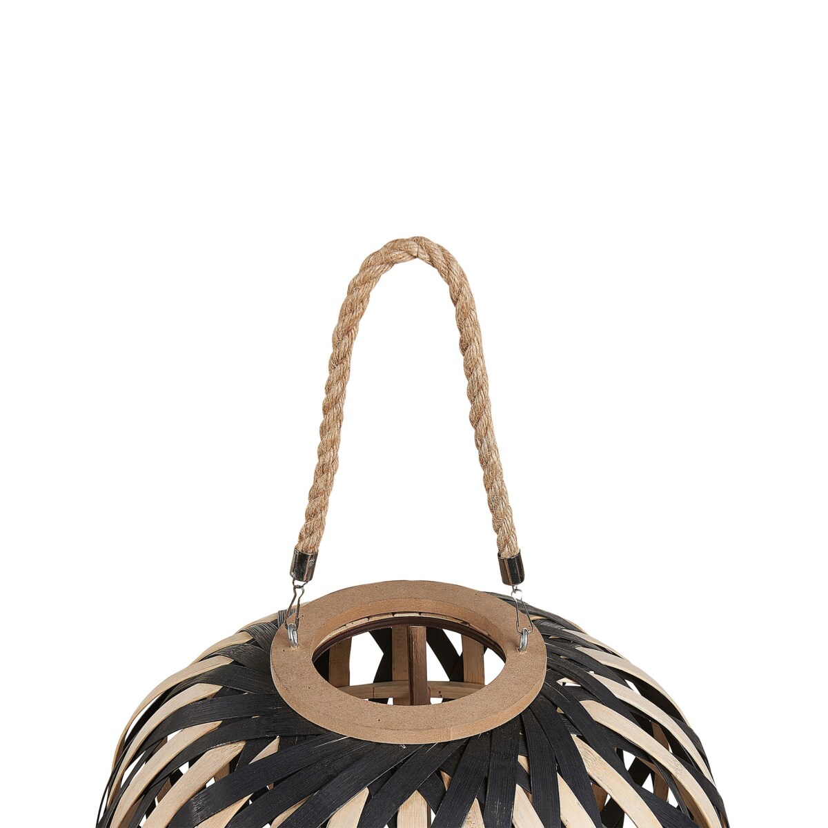 Lampion bambusowy 37 cm naturalny z czarnym BESAH