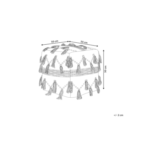 Puf 50 x 50 x 50 cm beżowy THONDI