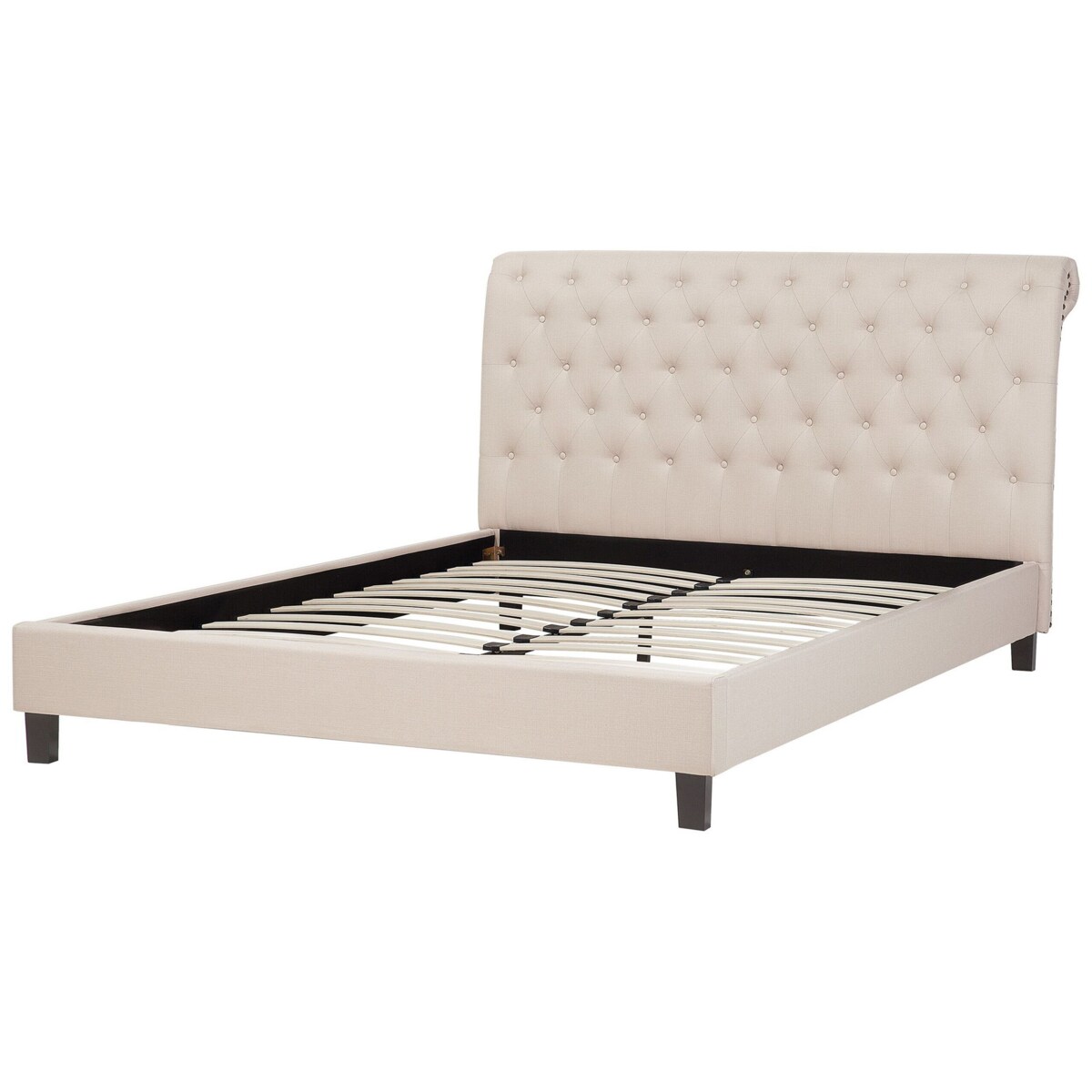 Łóżko tapicerowane 180 x 200 cm beżowe REIMS