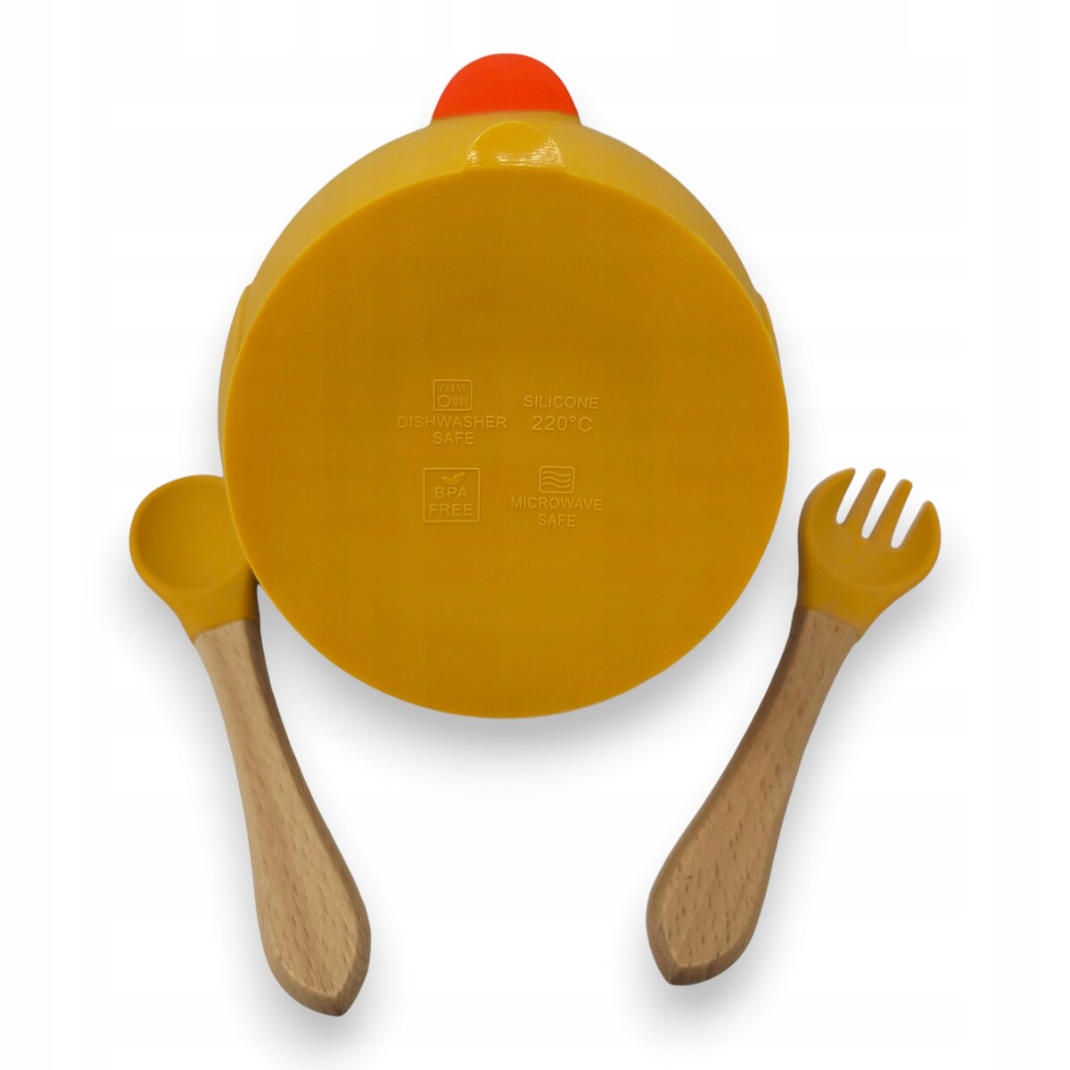 Miseczka z przyssawką silikonowa dla dziecka na przekąski łyżka widelec BLW