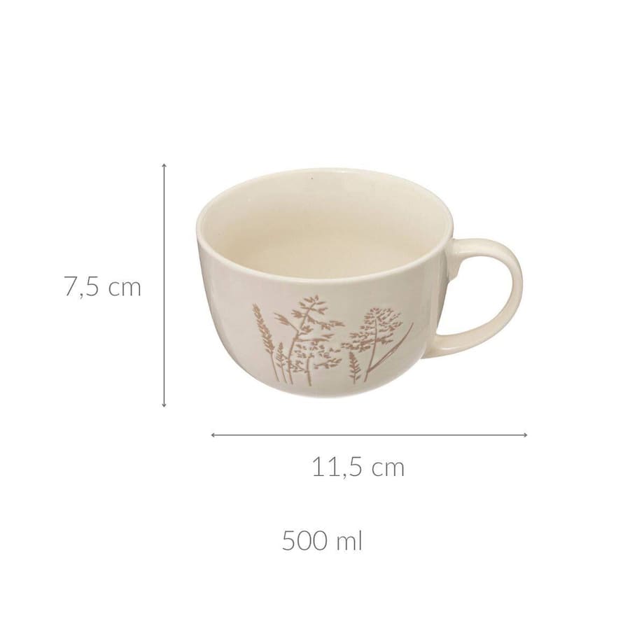 Duży kubek do herbaty ELSA, wzór polnych kwiatów, 500 ml