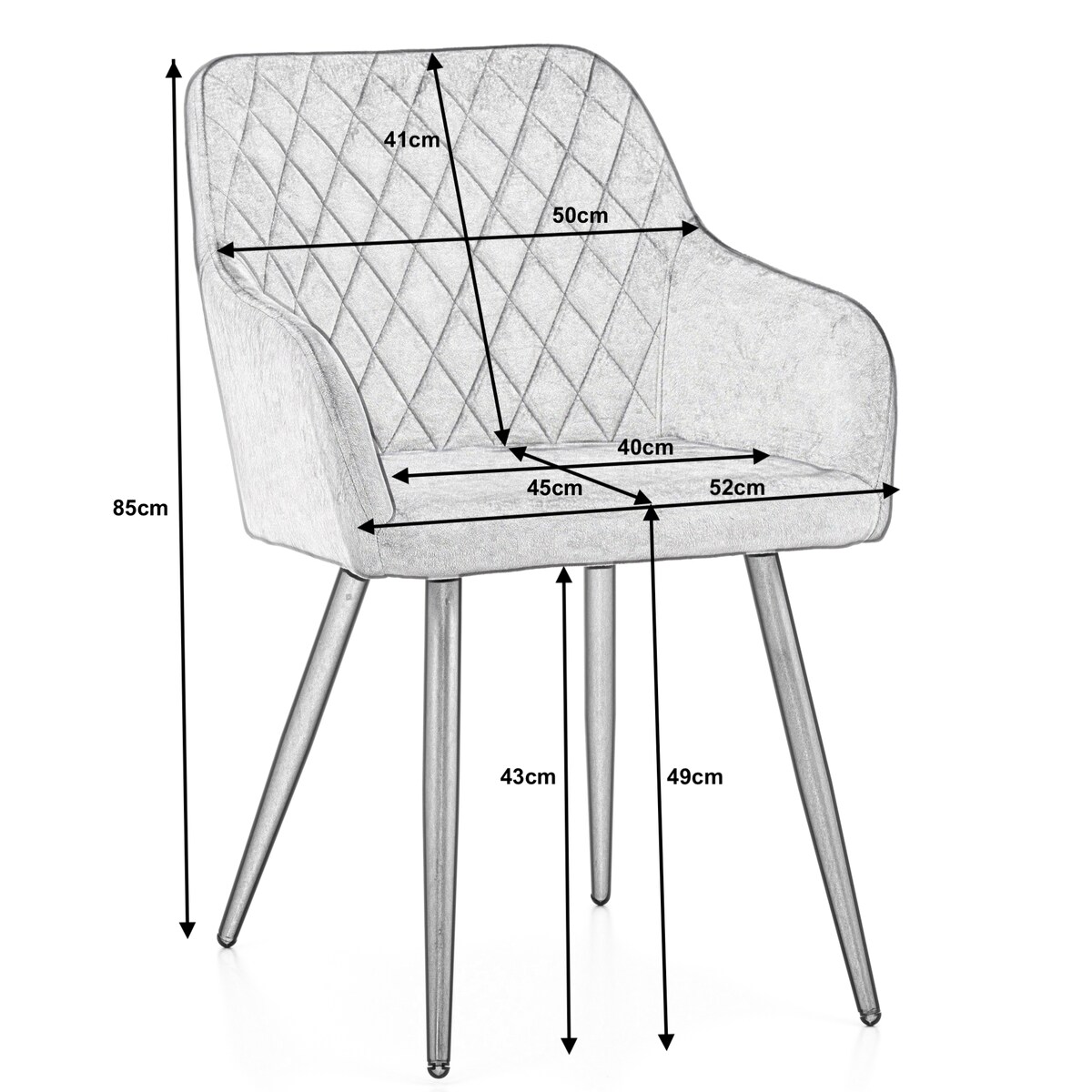 Krzesło tapicerowane TODI welur do salonu jadalni pikowane zielone