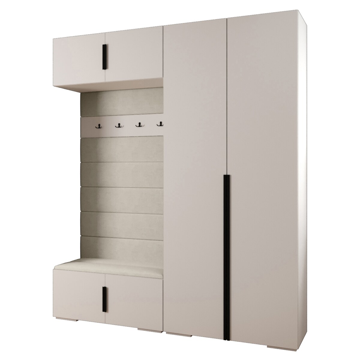 Garderoba do przedpokoju INOVA 1 Z18 biały+czarny+manila02