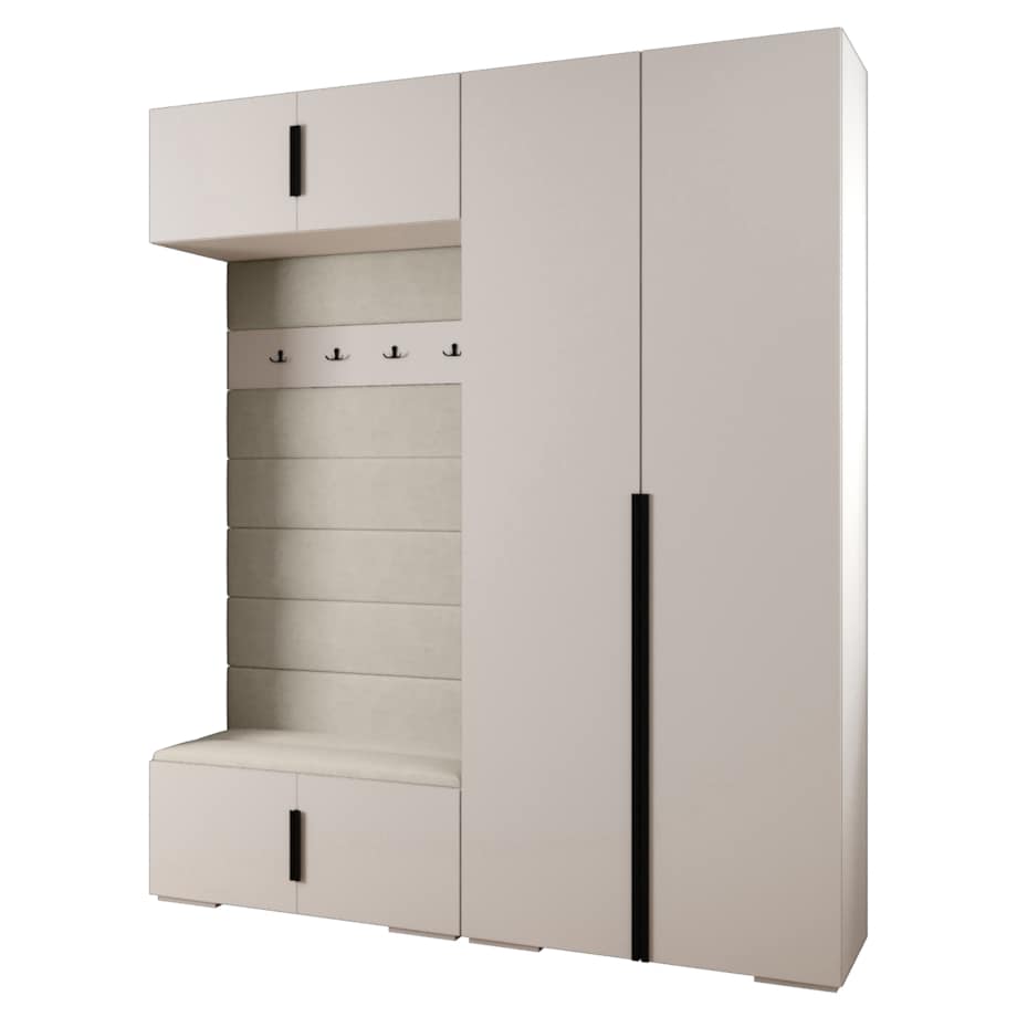 Garderoba do przedpokoju INOVA 1 Z18 biały+czarny+manila02