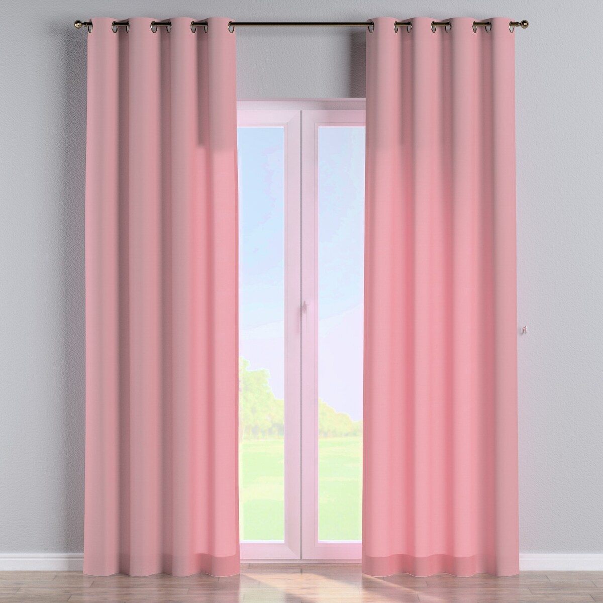 Zasłona na kółkach 1 szt. 130x245 brudny róż