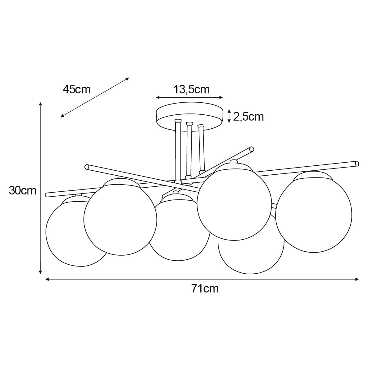 Lampa sufitowa K-6044 z serii RAYA
