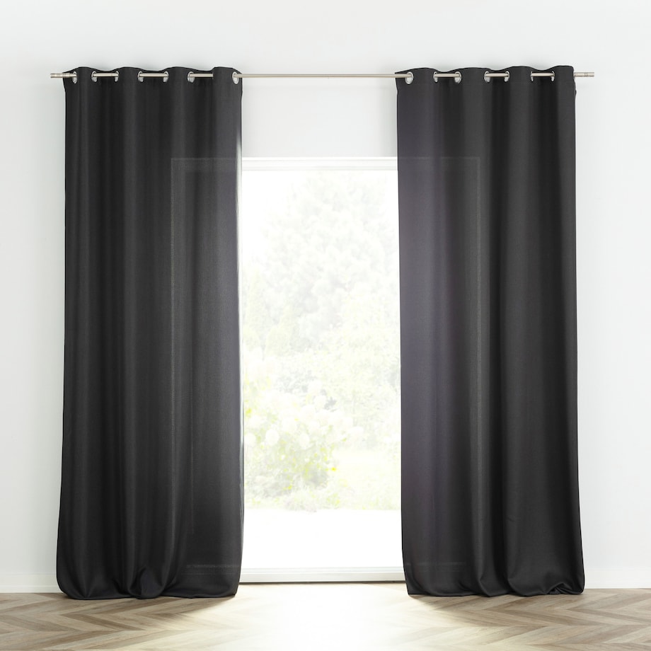 Zasłona BASIC na kółkach 140x280cm antracytowy 1 szt. 140x280 szary-czarny