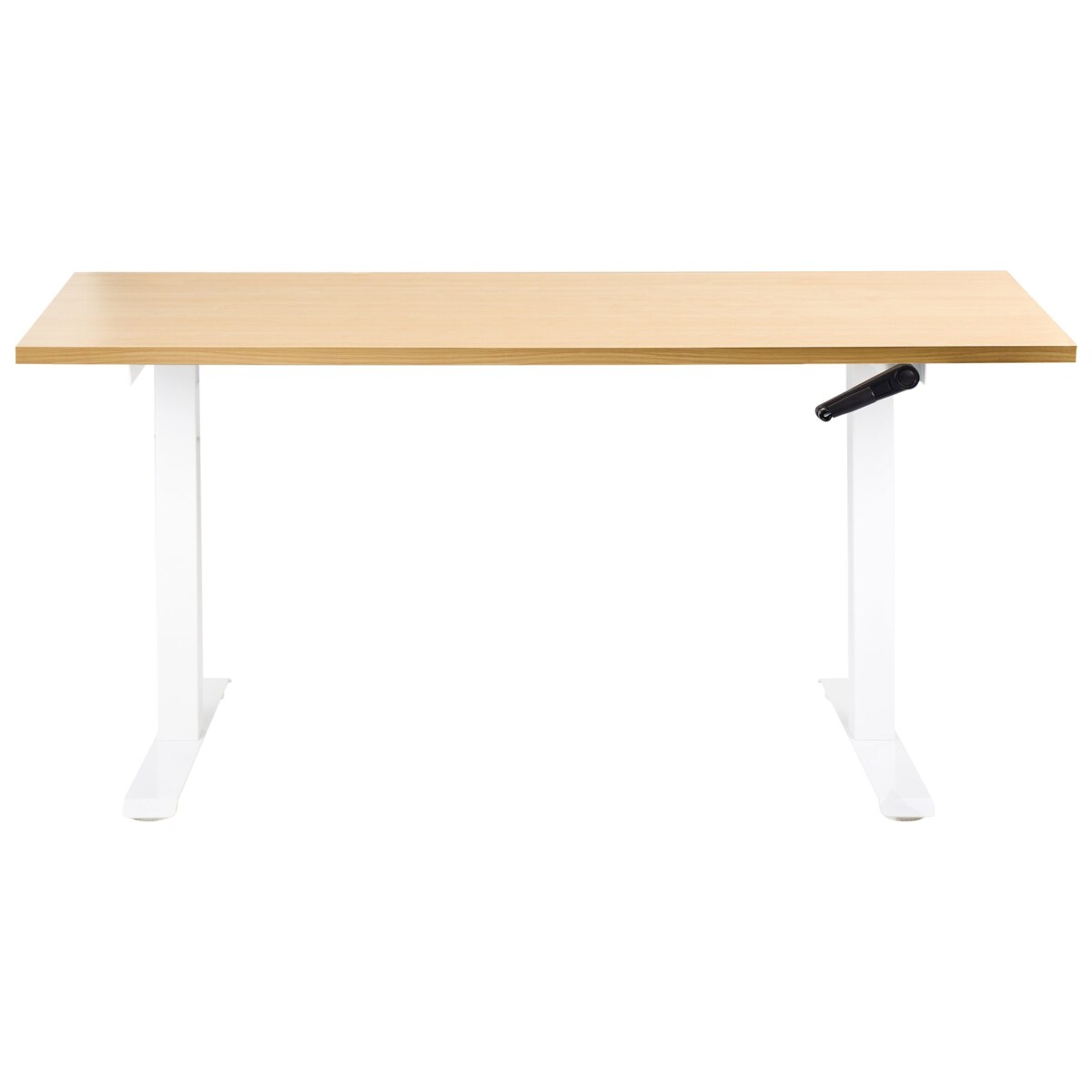 Biurko regulowane manualnie DESTINES Jasny brąz/ biały 160 cm 72 cm