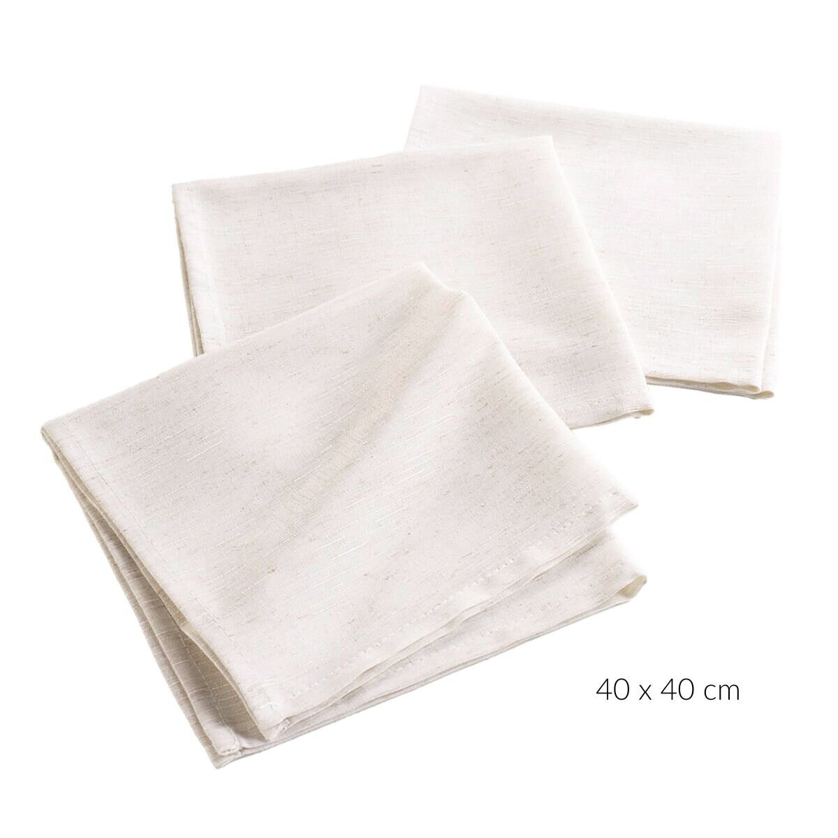 Zestaw trzech serwetek na stół, imitacja lnu, 40 x 40 cm