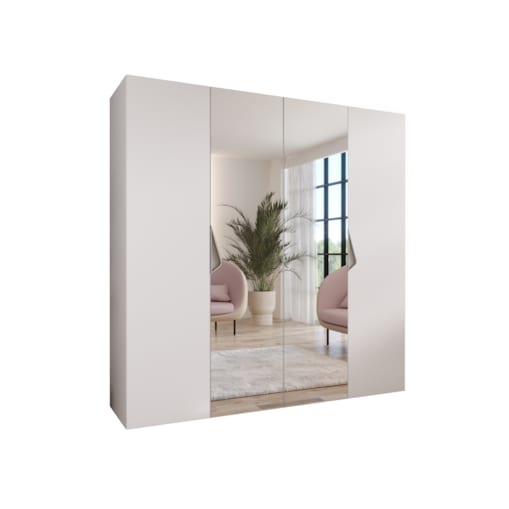 Szafa uchylna z lustrem Sandi 2 200 wys 202 cm Biały + u Kaszmir