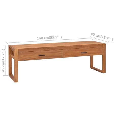 vidaXL Szafka pod telewizor, 140x40x45 cm, drewno tekowe