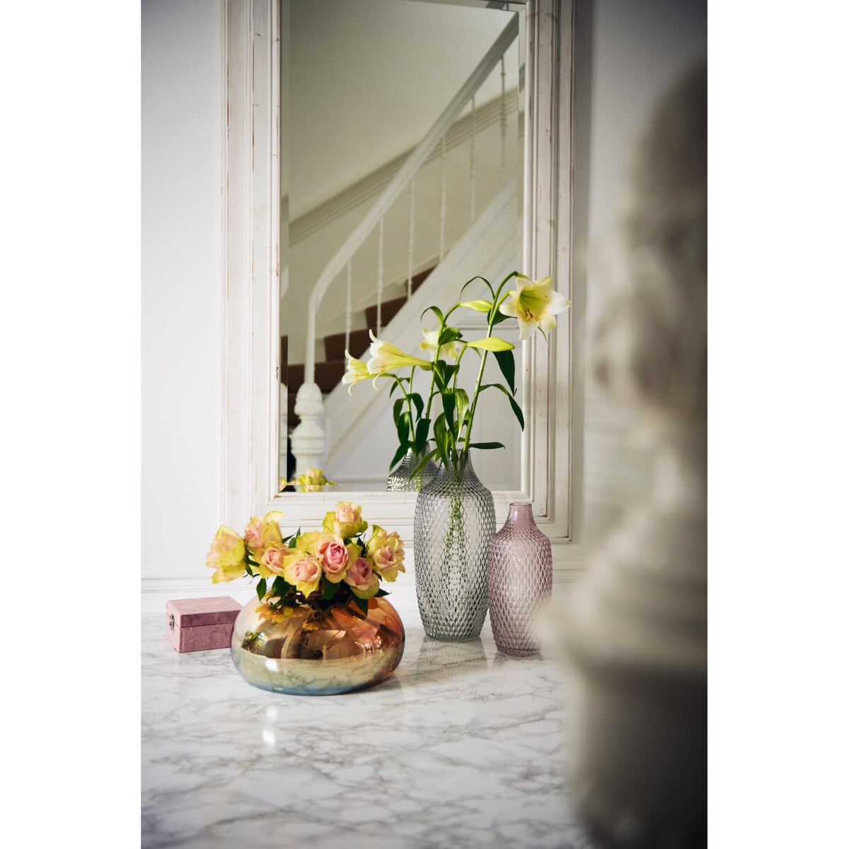 Wazon szklany h 40cm fiolet POESIA - Leonardo