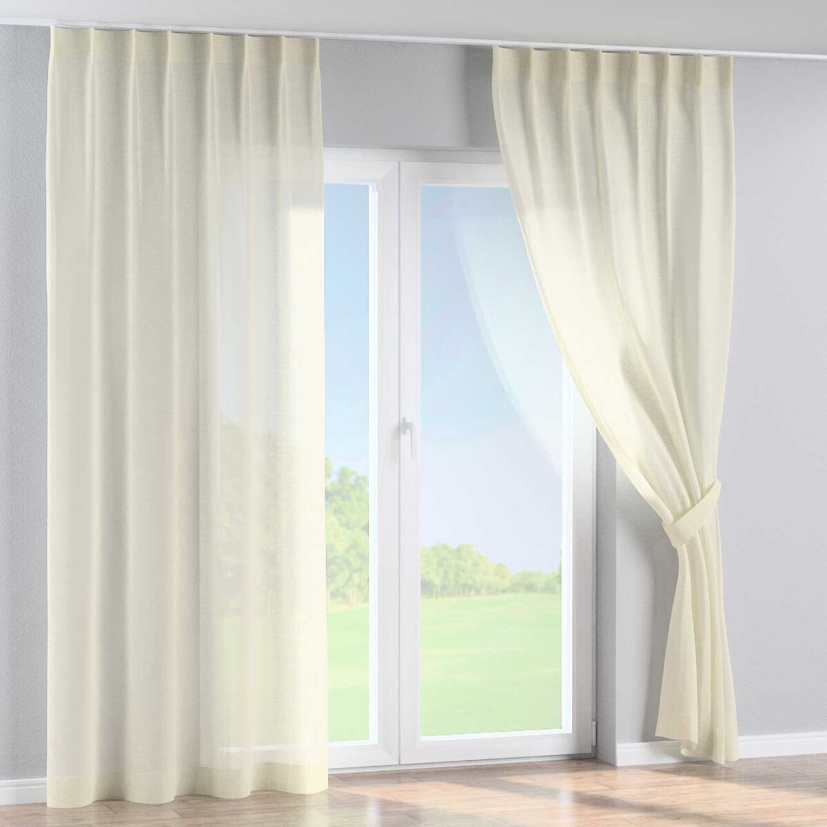 Zasłona na haczykach flex pojedynczych 130x260 prześwitujący ecru