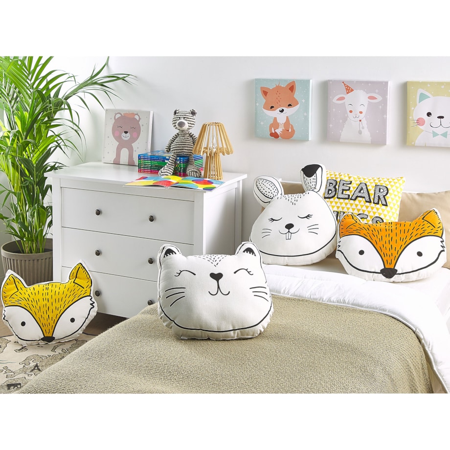 Bawełniana poduszka dla dzieci królik 53 x 43 cm biało-czarna KANPUR