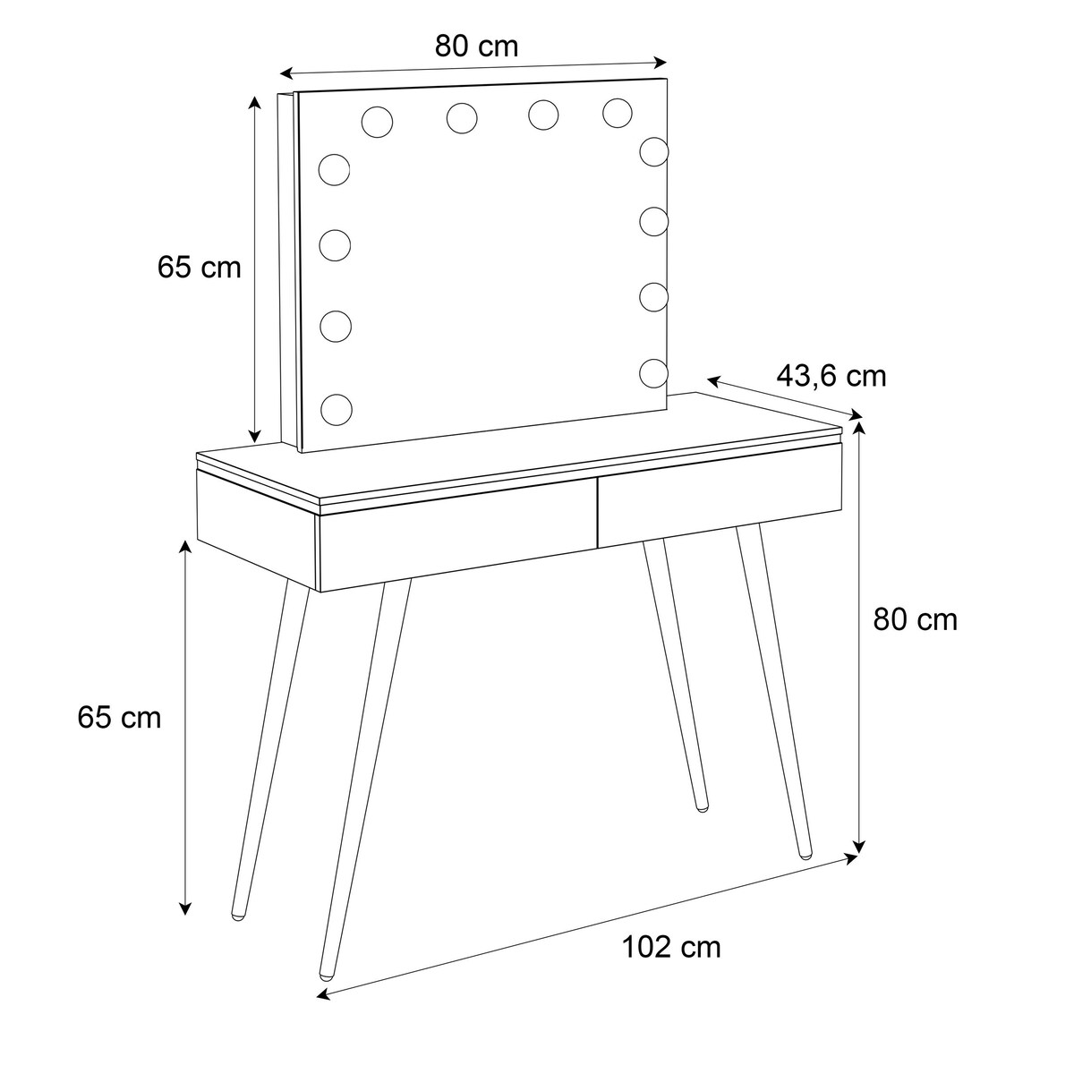Toaletka AURORA-S ELITE z lustrem kaszmir