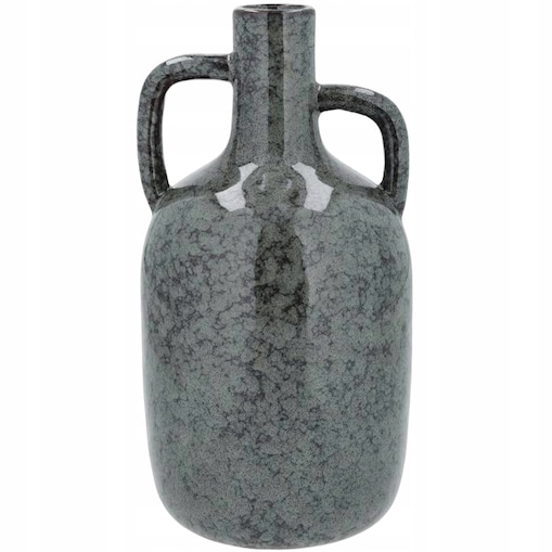 WAZON WYSOKI CERAMICZNY NIEBIESKI BUTELKA NOWOCZESNY NA JEDEN KWIAT 30cm