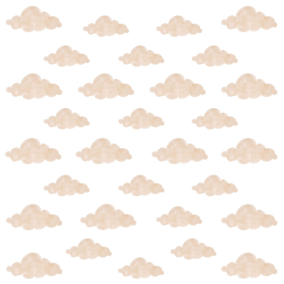 Naklejki Ścienne Dla Dzieci Beżowe Chmurki Pastelowe Chmury Boho Zestaw 60x30cm