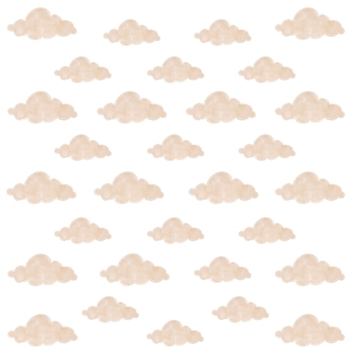 Naklejki Ścienne Dla Dzieci Beżowe Chmurki Pastelowe Chmury Boho Zestaw 60x30cm