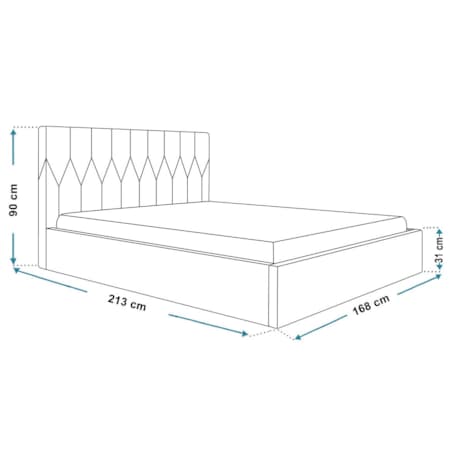 Łóżko tapicerowane 160x200 OLDO 9 z pojemnikiem, do sypialni- beżowe
