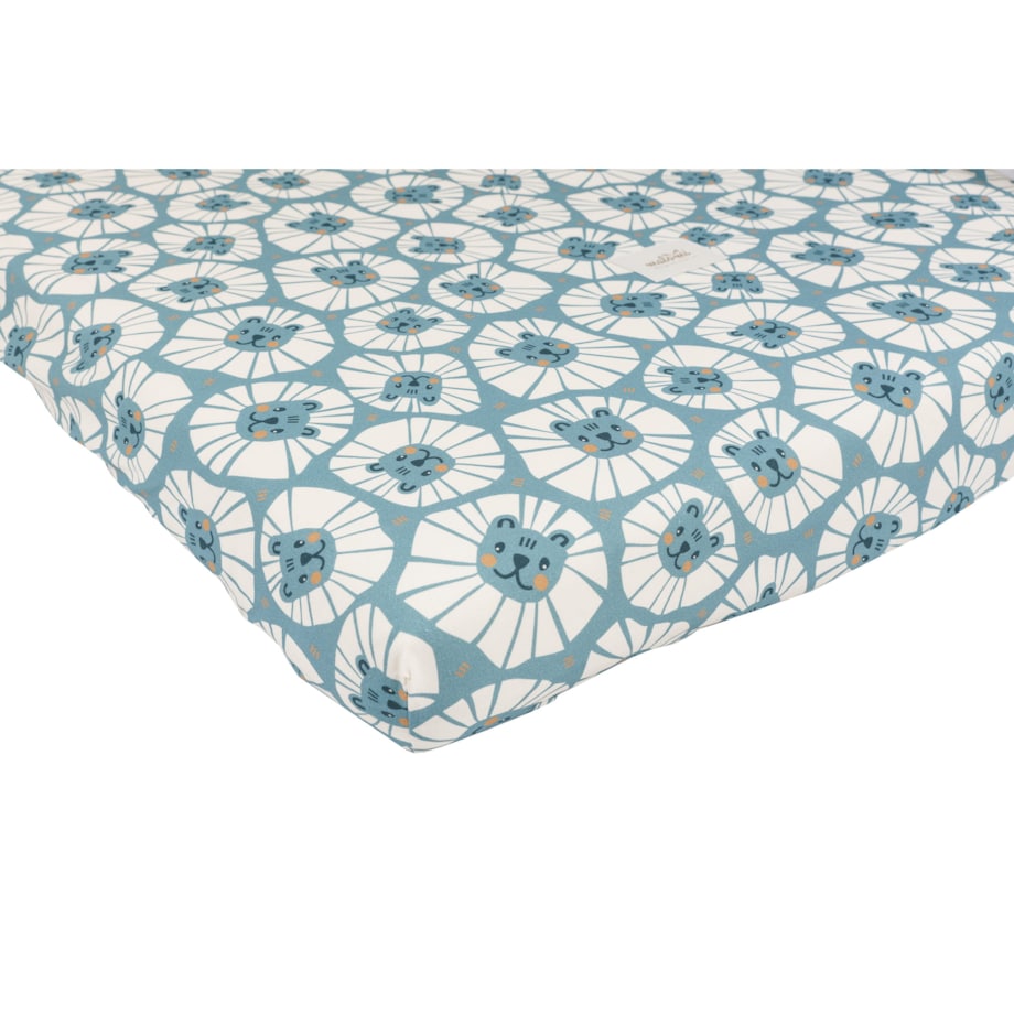 Prześcieradło bawełniane denim lions - L