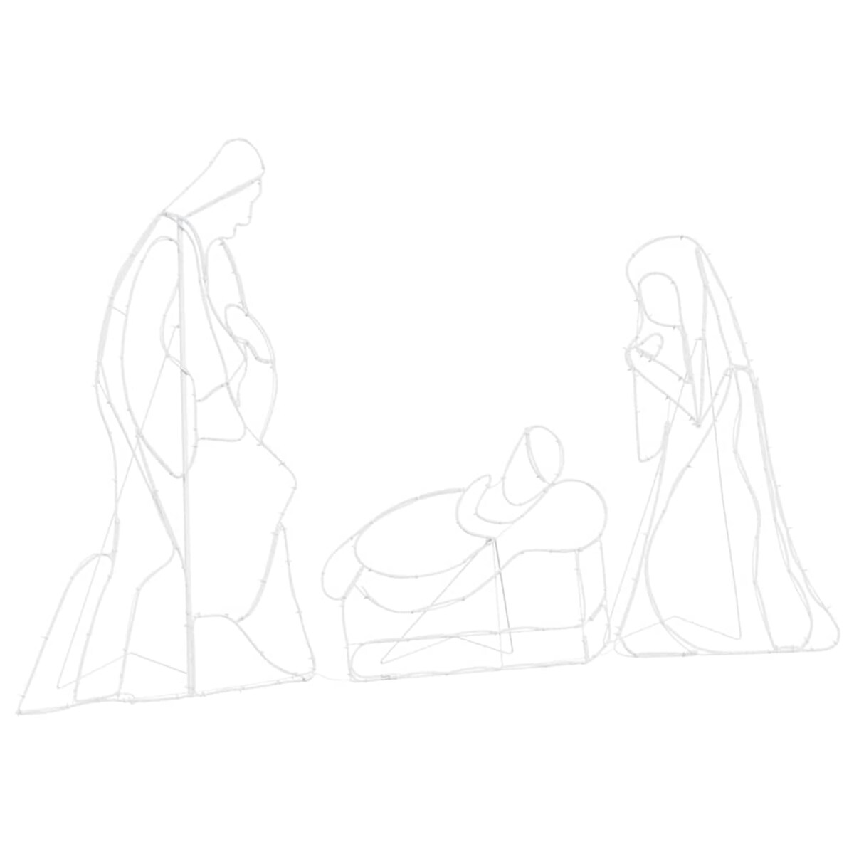 vidaXL Oświetlona Szopka Bożonarodzeniowa Wielokolorowe 112 x 72 cm