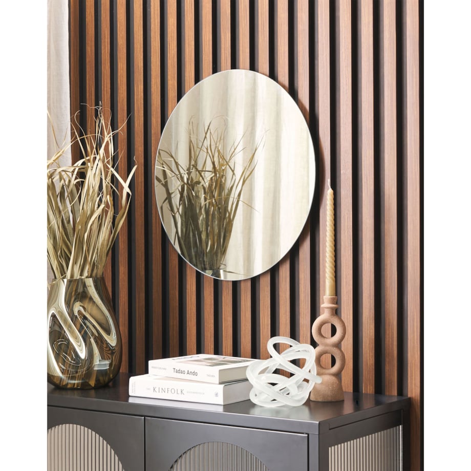 Okrągłe lustro ścienne ø 60 cm srebrne AGEN