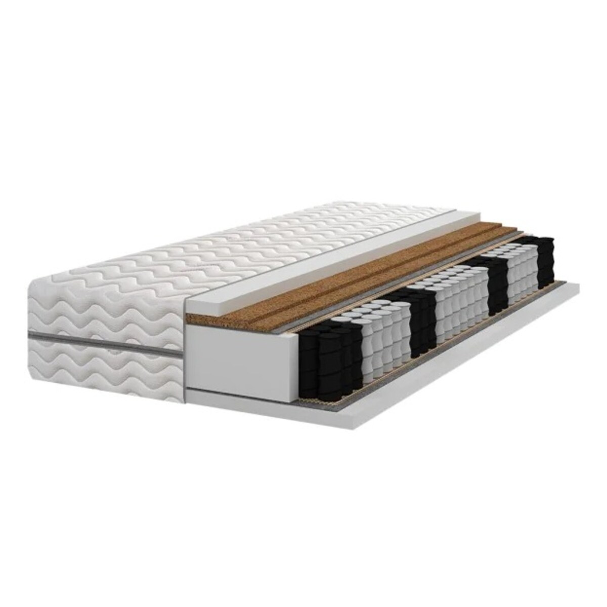 Materac pocket 7 stref 2x kokos H3/H5- 21/22 cm - 90x200 cm
