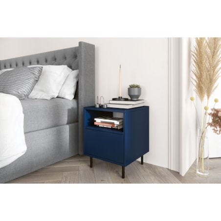 Granatowa nowoczesna szafka nocna Dancan MIRKA