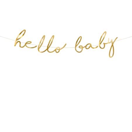 Baner Little Star - Hello Baby, złoty, 18x70cm