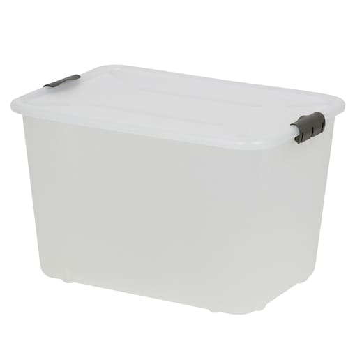 Pojemnik Plastikowy Pudełko 60 L Plastikowe Zamykany Z Pokrywką Pudło Box Do Przechowywania Na Zabawki Dokumenty Ubrania Mleczne
