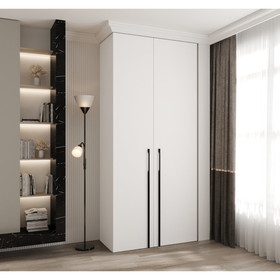 Szafa dwudrzwiowa Como 3 110 gł.50 biały+czarny