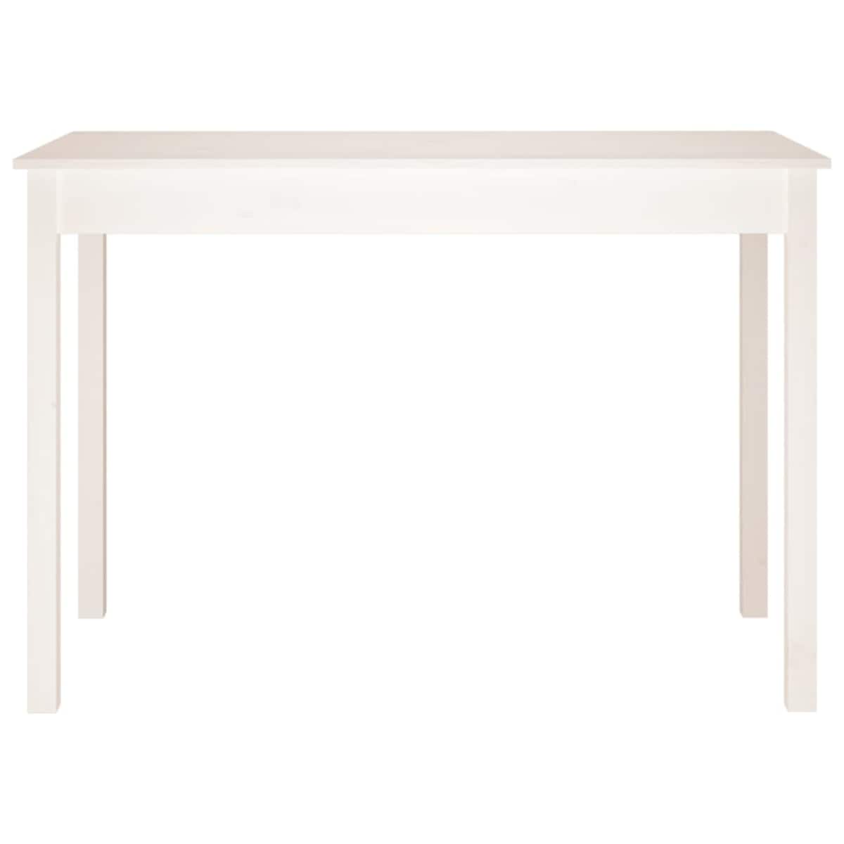 vidaXL Stół jadalniany, biały, 110x55x75 cm, lite drewno sosnowe