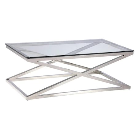 Stolik kawowy do sypialni New Yorker NY-CT1407S Cosmolight srebrny przezroczysty