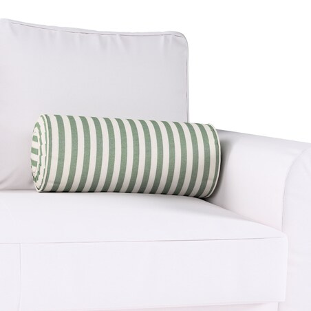 Poduszka wałek z zakładkami, zielono-białe pasy (1,5cm), Ø20 x 50 cm, Christmas