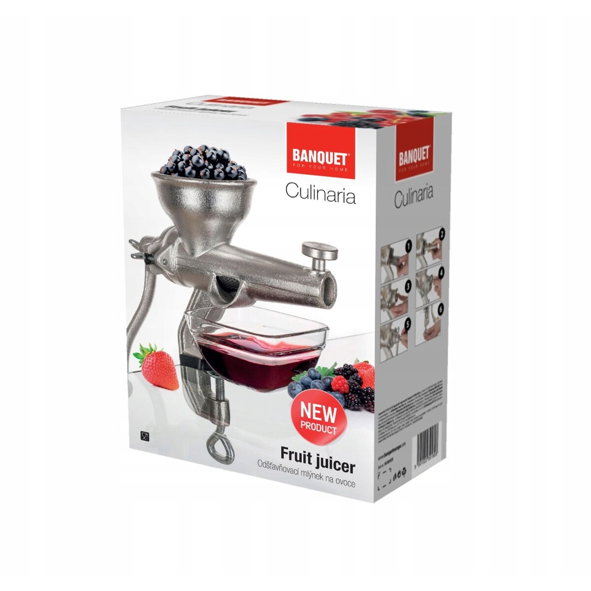 WYCISKACZ DO OWOCÓW maszynka SOKI żeliwny ręczny młynek SOLIDY wydajny box