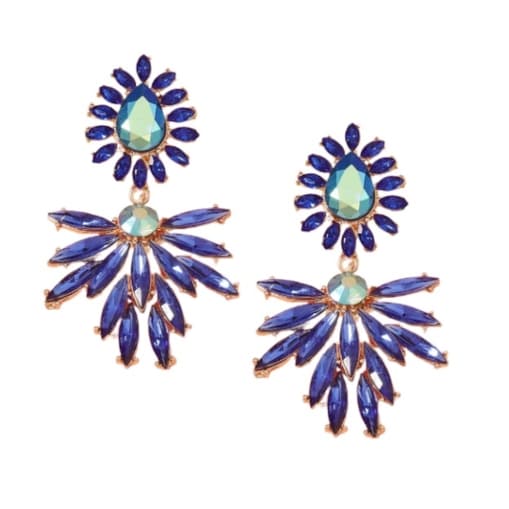 Kolczyki niebieskie opalowe wizytowe