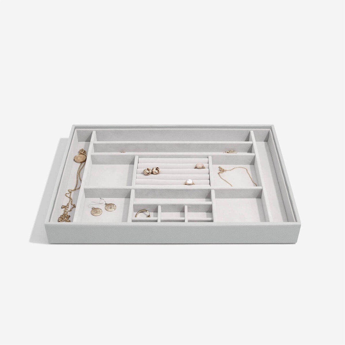Szkatułka na biżuterię Stackers 16 komorowa supersize kamienna szarość
