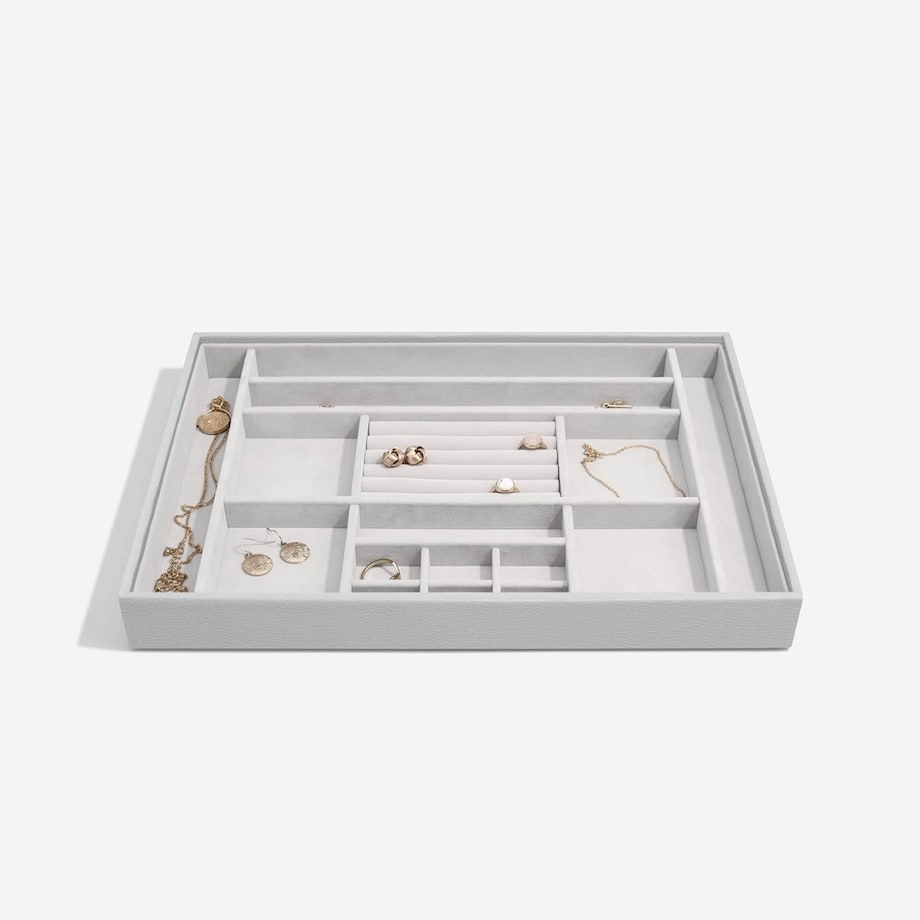Szkatułka na biżuterię Stackers 16 komorowa supersize kamienna szarość