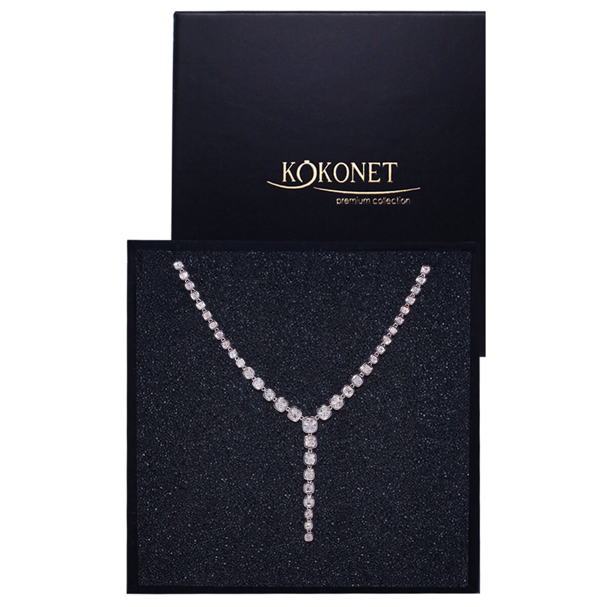 Elegancka kolia PREMIUM wysadzana w całości cyrkoniami BOGATA ozdobna ślub