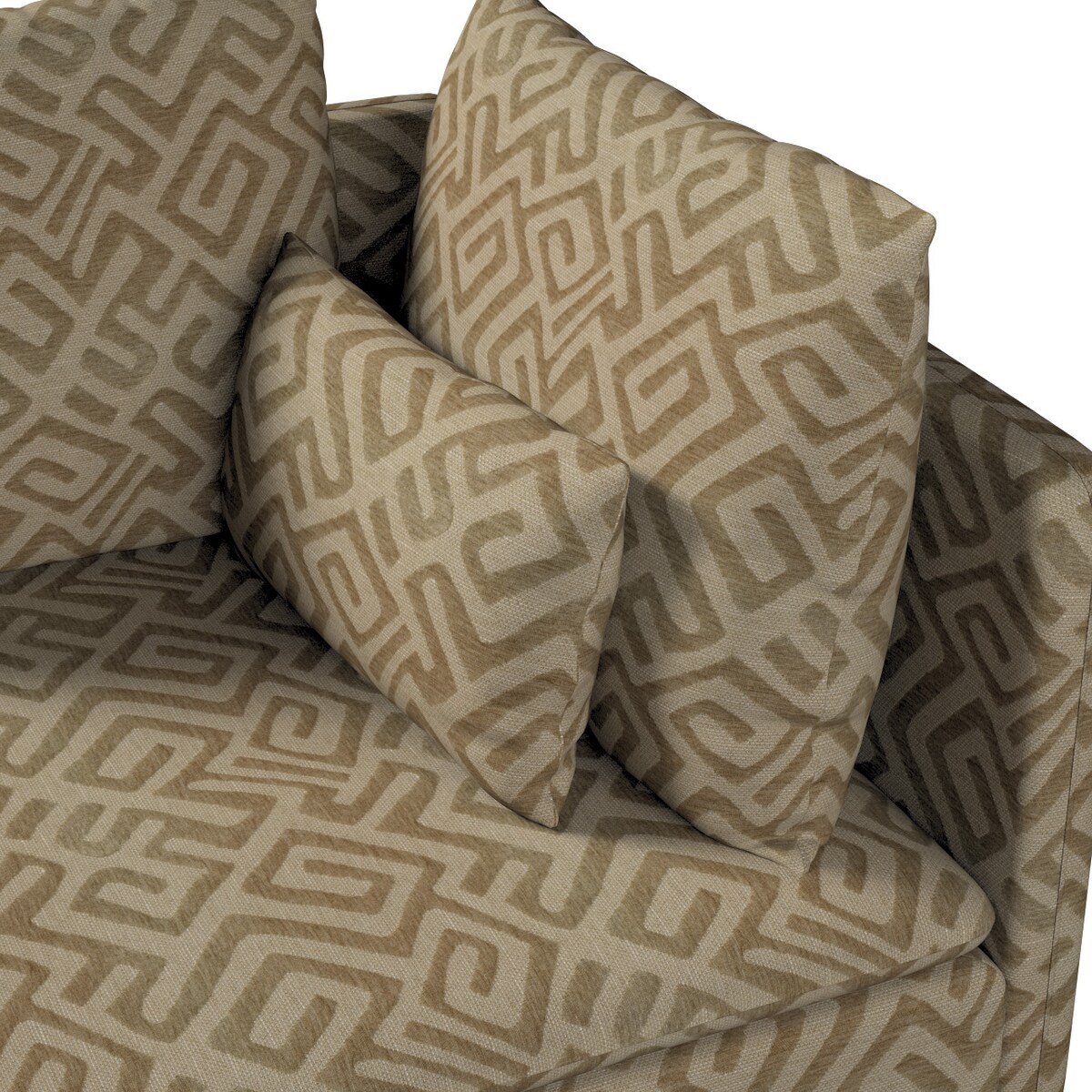 Pokrowiec na sekcję narożną Söderhamn, kawowe wzory na beżowym tle, 99 x 93 x 83 cm, Cosy Home