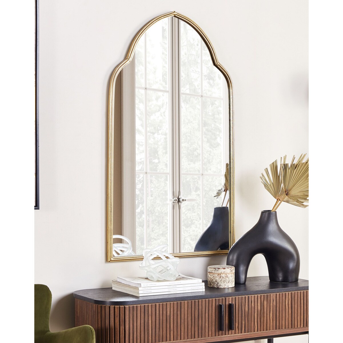 Lustro ścienne ACONCHI 58 cm 100 cm Metal Złoty