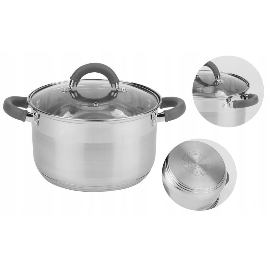 Zestaw garnków stalowych garnki stalowe komplet 6-ele 18/22/24cm gaz indukcja ROSSNER