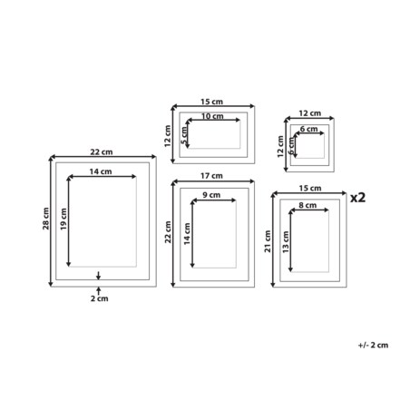 Galeria ścienna krajobrazy 6 ramek czarna ZINIARE
