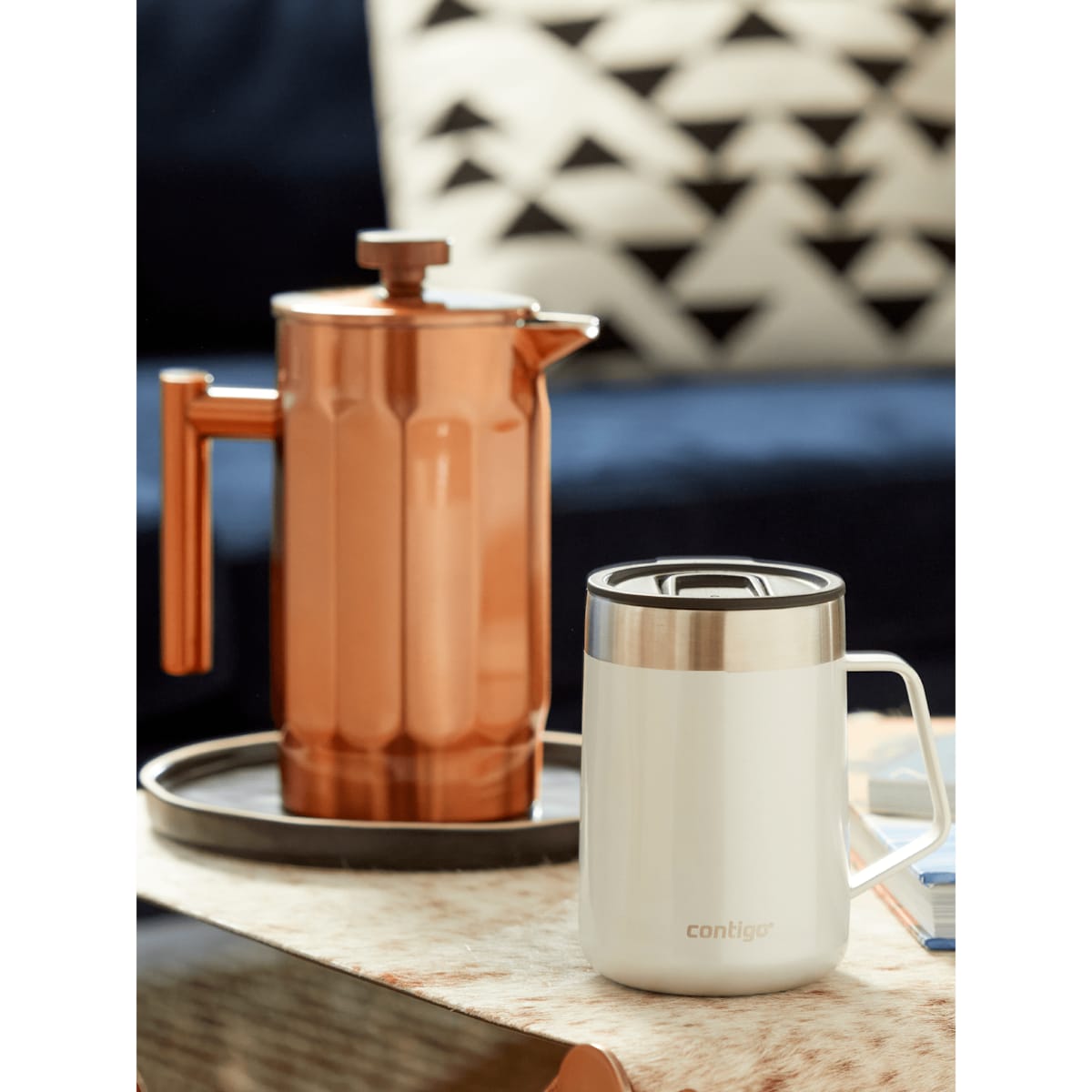 Kubek termiczny z uchem Contigo Streeterville 420 ml - Biały