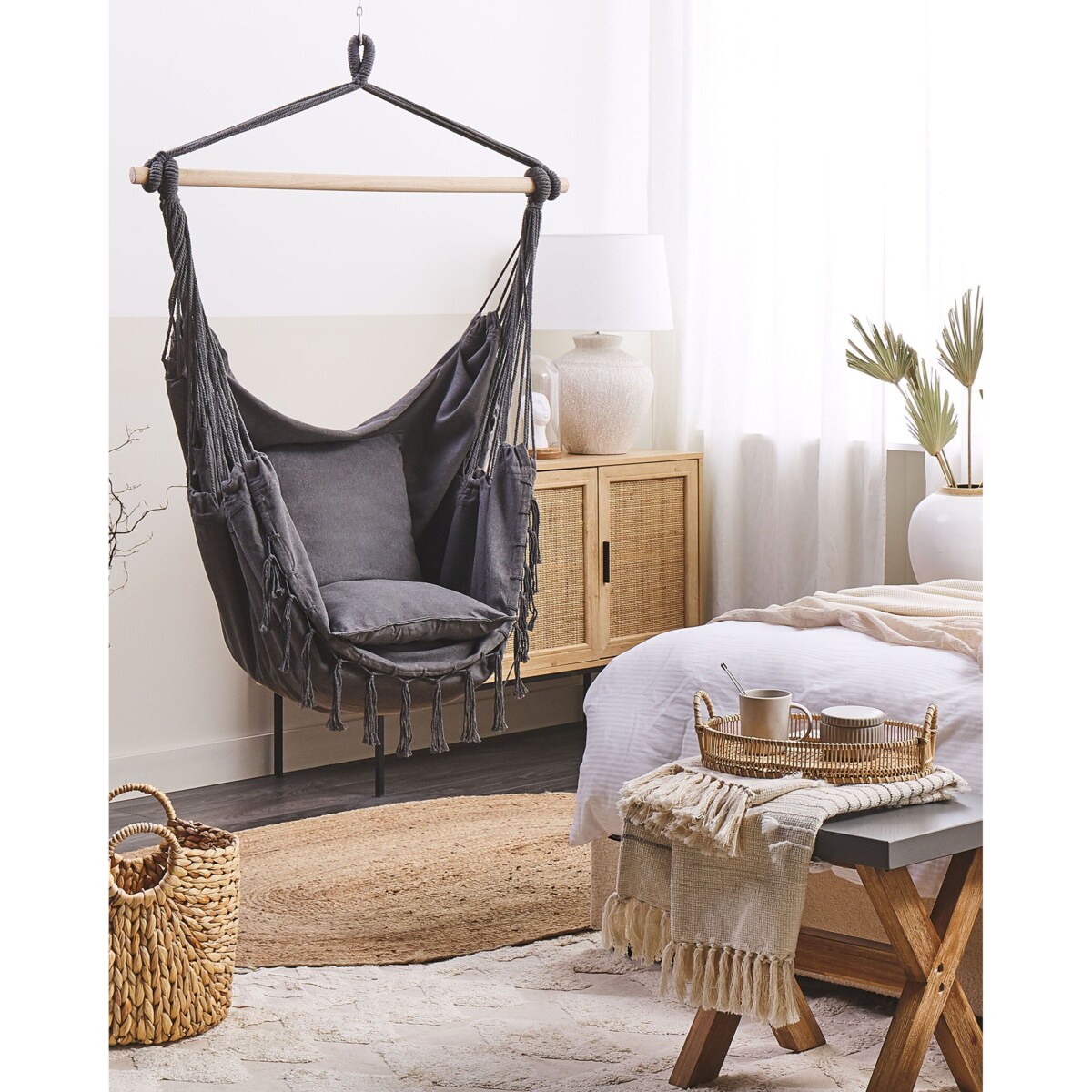 Fotel wiszący BONEA Bawełna Szary