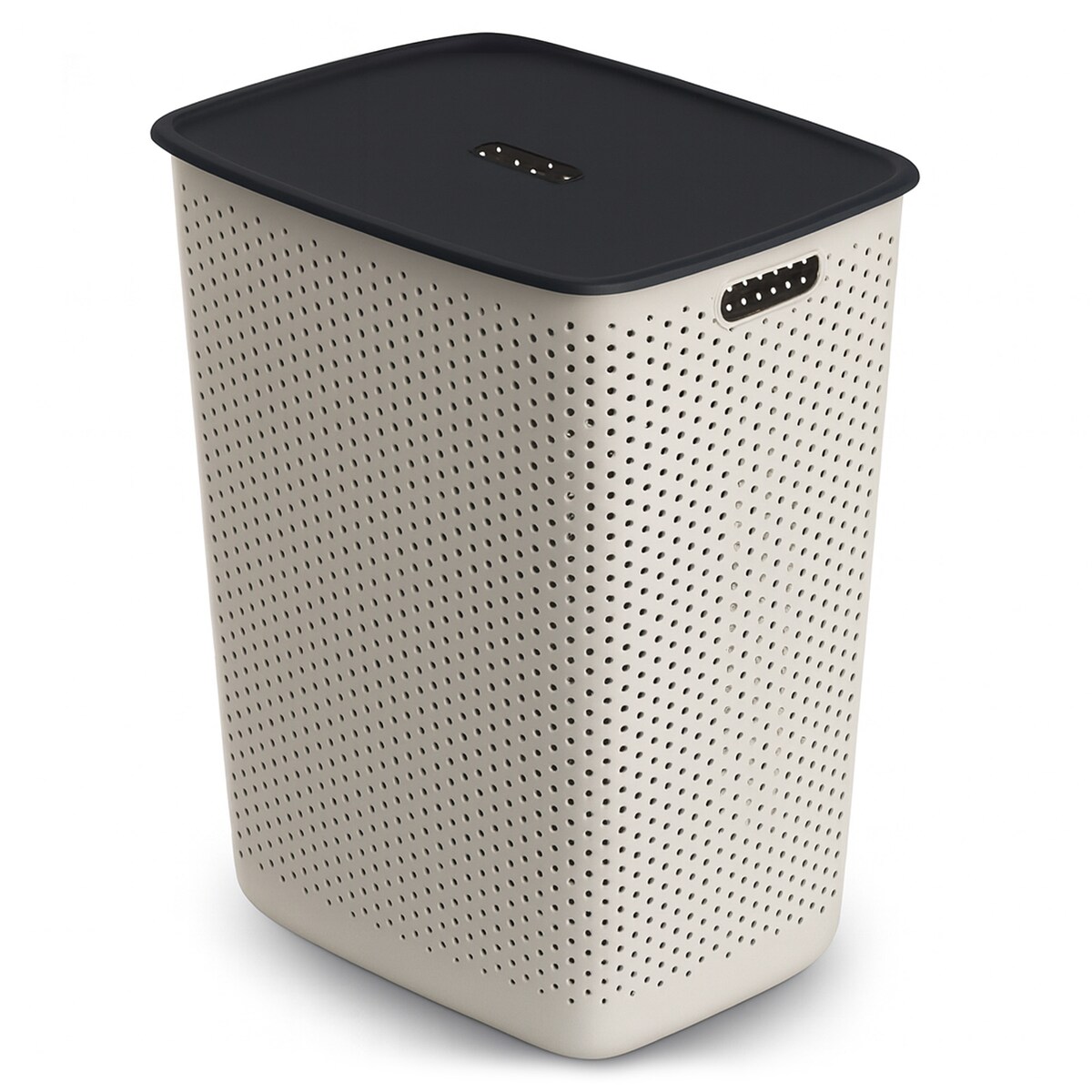 Kosz Na Pranie Bieliznę Wolnostojący Łazienkowy 60 L Duży Biały