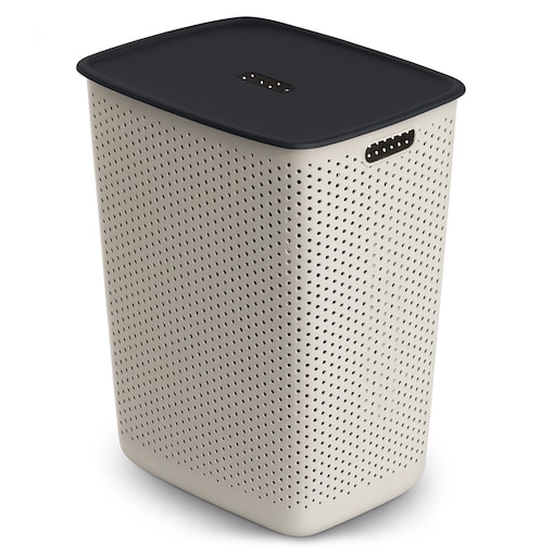 Kosz Na Pranie Bieliznę Wolnostojący Łazienkowy 60 L Duży Biały